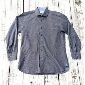 TED BAKER Endurance Men's Long Sleeve Dress Shirt Contrast Trim Sz 16 (Medium)